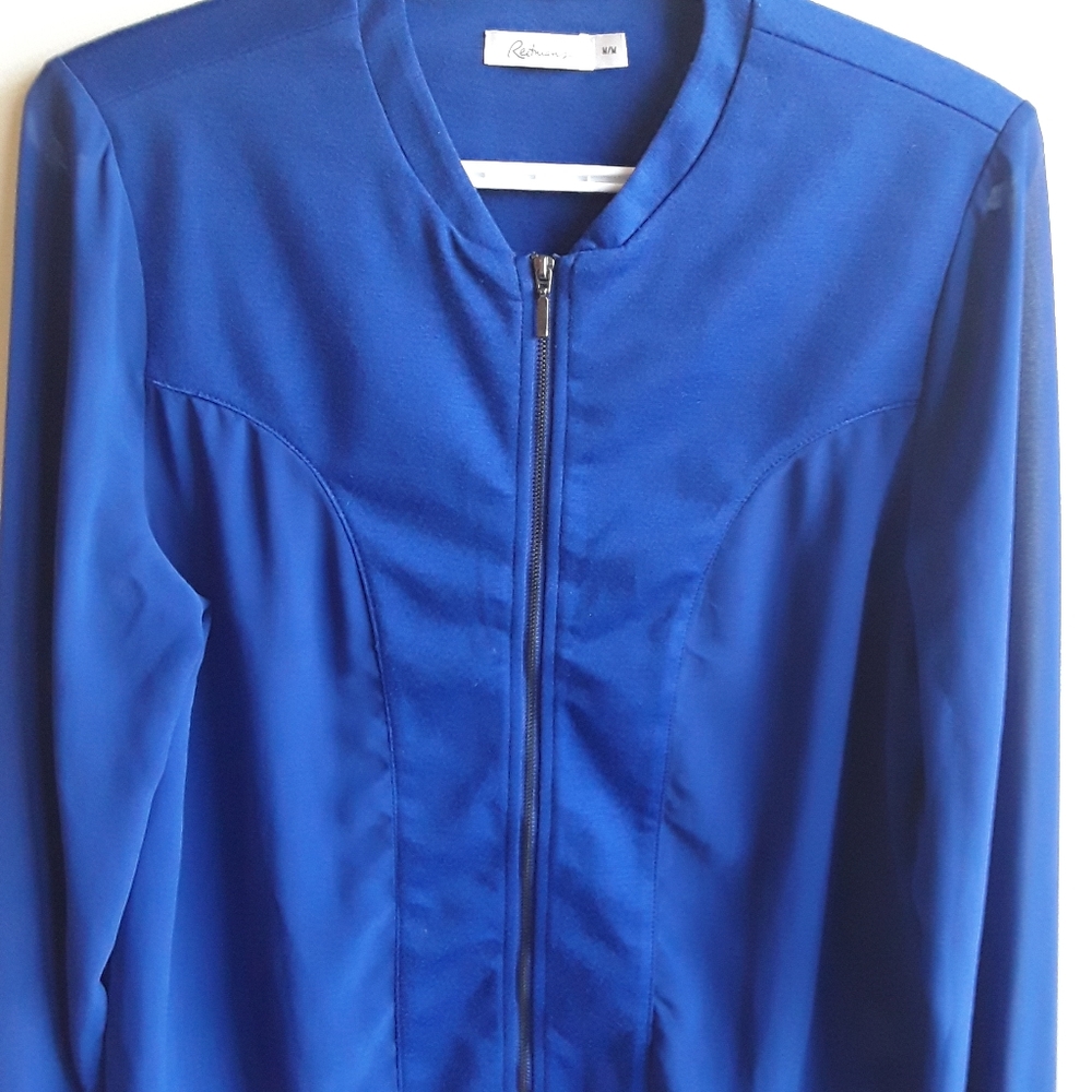 Reitman blue long sleeve with zipper women's top